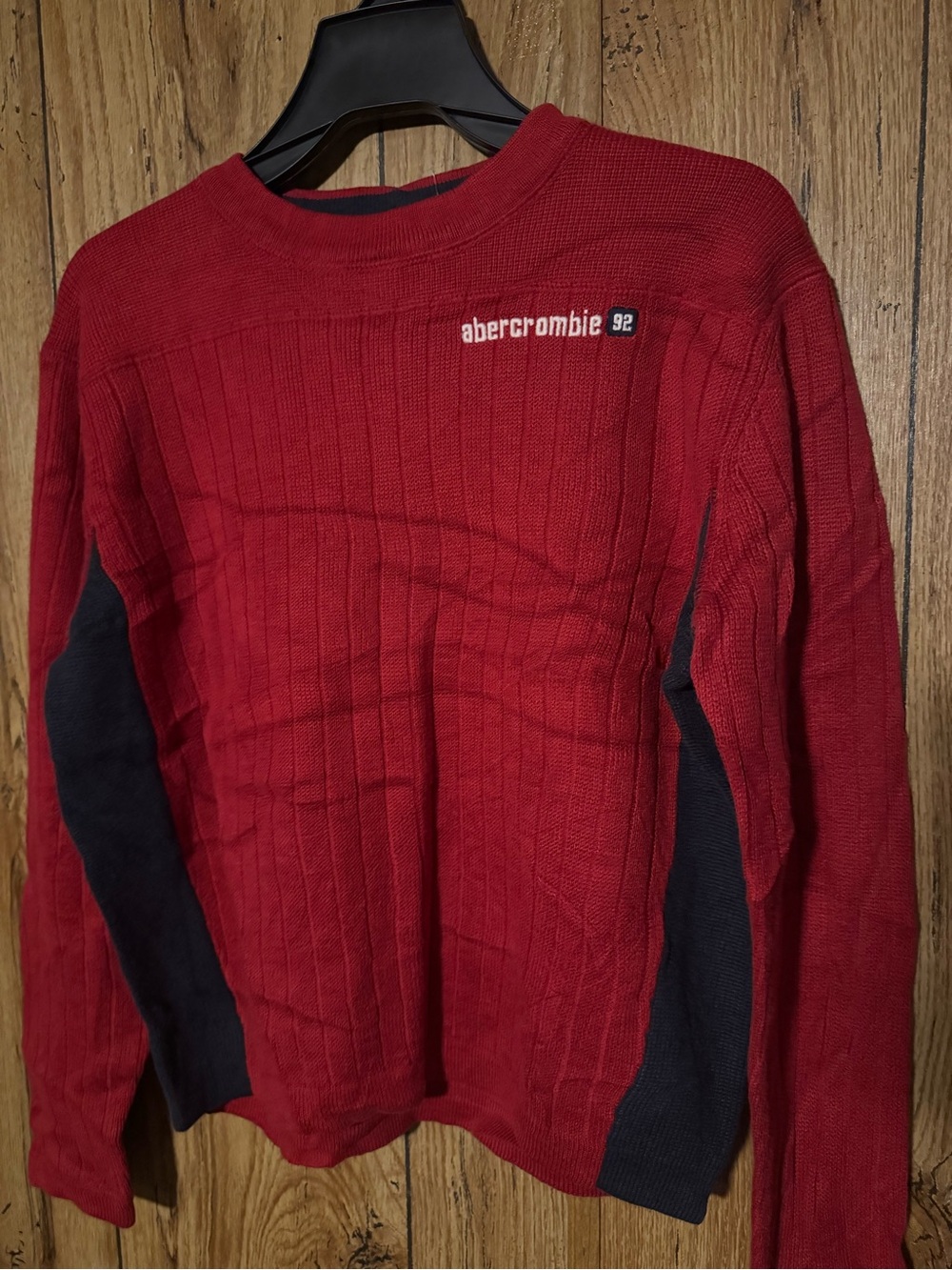 Abercrombie 92 Red Rib-Knit Men's Sweater